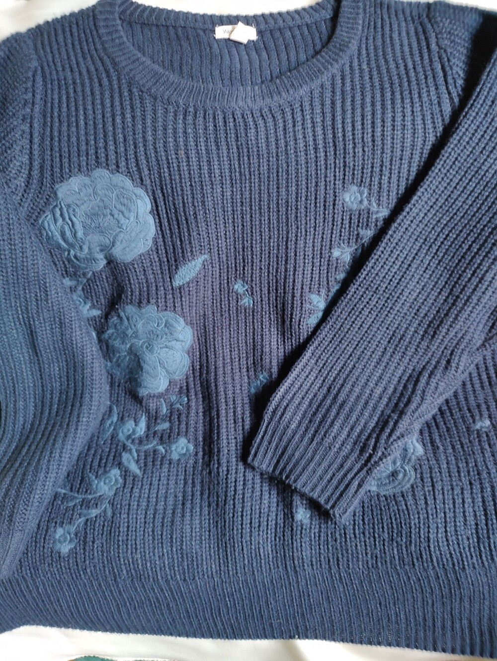 EUC Navy Sweater With Applique